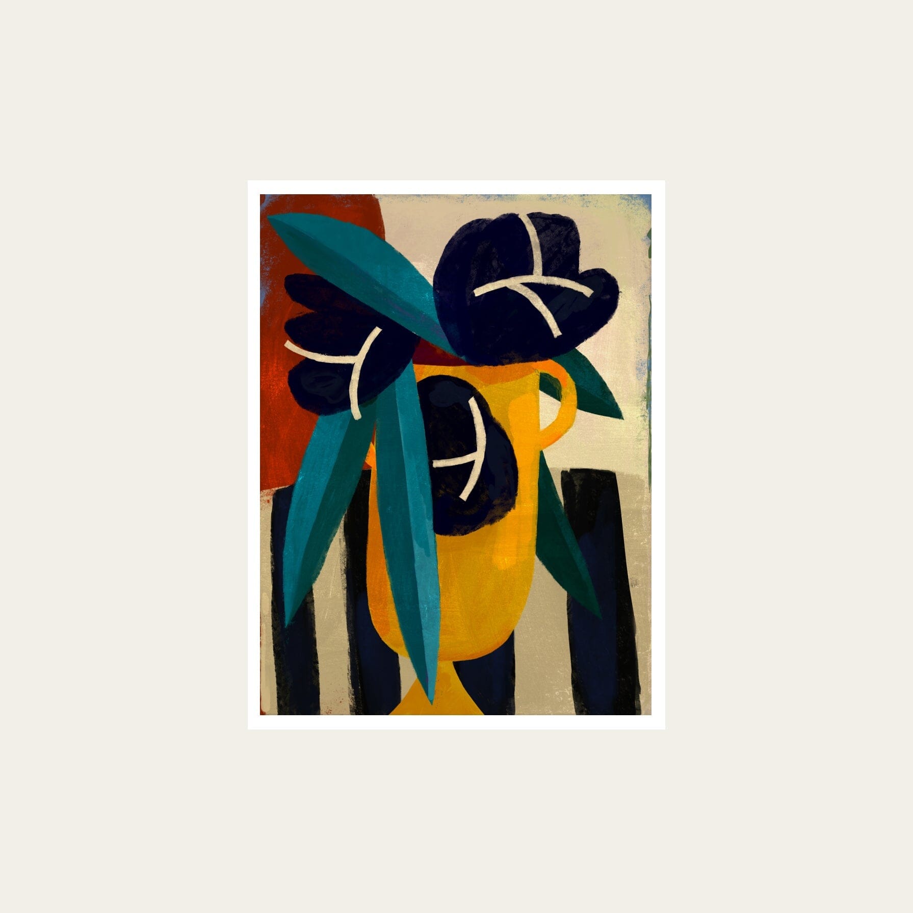 Black Flowers Print - 18 x 24"